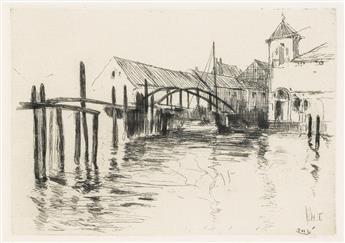 JOHN HENRY TWACHTMAN Two etchings.